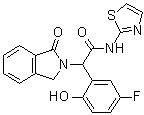 结构式 CAS# 1942114-09-1, alpha-(5-氟-2-羟基苯基)-1,3-二氢-1-氧代-N-2-噻唑基-2H-异吲哚-2-乙酰胺