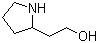 structure of CAS# 19432-88-3, 2-(Pyrrolidin-2-yl)ethanol;rac 2-(2-Hydroxyethyl)-pyrrolidine