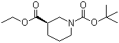 structure of CAS# 194726-40-4, Ethyl (R)-1-Boc-nipecotate;Ethyl (3R)-1-tert-butoxycarbonyl-3-piperidinecarboxylate; (R)-1,3-Piperidinedicarboxylic acid 1-tert-butyl 3-ethyl ester