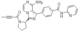 结构式 CAS# 1952316-43-6, 4-[8-氨基-3-[(2R)-1-(1-氧代-2-丁炔-1-基)-2-吡咯烷基]咪唑并[1,5-a]吡嗪-1-基]-N-2-吡啶基苯甲酰胺