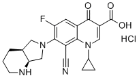 structure of CAS# 195532-14-0, Pradofloxacin Hydrochloride;7-[(4aS,7aS)-1,2,3,4,4a,5,7,7a-octahydropyrrolo[3,4-b]pyridin-6-yl]-8-cyano-1-cyclopropyl-6-fluoro-4-oxoquinoline-3-carboxylic acid;hydrochloride