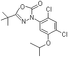 结构式 CAS# 19666-30-9, 恶草酮; 5-叔丁基-3-(2,4-二氯-5-异丙氧苯基)-1,3,4-噁二唑啉-2-酮