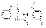 structure of CAS# 196868-63-0, PQ 401;N-(5-Chloro-2-methoxyphenyl)-N'-(2-methyl-4-quinolinyl)-urea