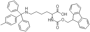 结构式 CAS# 198544-94-4, N-Fmoc-N'-(4-甲基三苯甲基)-D-赖氨酸; N-芴甲氧羰基-N'-(4-甲基三苯甲基)-D-赖氨酸