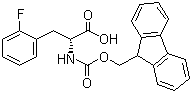 结构式 CAS# 198545-46-9, Fmoc-D-2-氟苯丙氨酸; N-(9-芴甲氧羰酰基)-D-2-氟苯丙氨酸