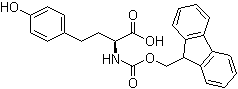 结构式 CAS# 198560-10-0, (S)-alpha-[[芴甲氧羰基]氨基]-4-羟基苯丁酸