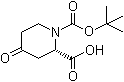 structure of CAS# 198646-60-5, (S)-4-Oxo-1,2-piperidinedicarboxylic acid 1-(1,1-dimethylethyl) ester