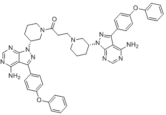 structure of CAS# 1987905-93-0, Ibrutinib impurity 6;1,3-bis[(3R)-3-[4-amino-3-(4-phenoxyphenyl)pyrazolo[3,4-d]pyrimidin-1-yl]piperidin-1-yl]propan-1-one
