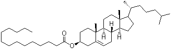 structure of CAS# 1989-52-2, Cholesteryl myristate;Cholest-5-en-3beta-yl myristate; [(3S,8S,9S,10R,13R,14S,17R)-10,13-Dimethyl-17-[(2R)-6-methylheptan-2-yl]-2,3,4,7,8,9,11,12,14,15,16,17-dodecahydro-1H-cyclopenta[a]phenanthren-3-yl] tetradecanoate