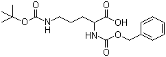 结构式 CAS# 199924-46-4, N5-[叔丁氧羰基]-N2-[苄氧羰基]鸟氨酸