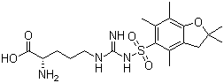 structure of CAS# 200116-81-0, N5-[[[(2,3-Dihydro-2,2,4,6,7-pentamethyl-5-benzofuranyl)sulfonyl]amino]iminomethyl]-D-ornithine;H-D-Arg(Pbf)-OH