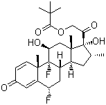 structure of CAS# 2002-29-1, Flumethasone 21-pivalate;6a,9a-Difluoro-16a-methyl-prednisolone-21-pivalate