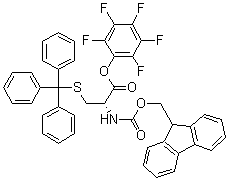 structure of CAS# 200395-72-8, N-[(9H-Fluoren-9-ylmethoxy)carbonyl]-S-(triphenylmethyl)-D-cysteine pentafluorophenyl ester