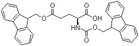 structure of CAS# 200616-18-8, Fmoc-L-glutamic acid 5-(9-fluorenylmethyl) ester;Fmoc-Glu-OFm