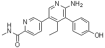 structure of CAS# 2009273-71-4, 6'-Amino-4'-ethyl-5'-(4-hydroxyphenyl)-N-methyl-[3,3'-bipyridine]-6-carboxamide