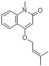 structure of CAS# 20105-22-0, Ravenine;1-Methyl-4-[(3-methyl-2-buten-1-yl)oxy]-2(1H)-quinolinone