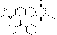 结构式 CAS# 201294-70-4, N-[叔丁氧羰基]-N-甲基-O-乙酰基-L-酪氨酸二环己基铵盐