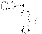 structure of CAS# 201410-53-9, Talarozole;N-[4-[2-Ethyl-1-(1H-1,2,4-triazol-1-yl)butyl]phenyl]-2-benzothiazolamine; R 115866; Rambazole