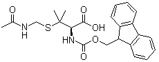 structure of CAS# 201531-76-2, 3-[[(Acetylamino)methyl]thio]-N-[(9H-fluoren-9-ylmethoxy)carbonyl]-L-valine