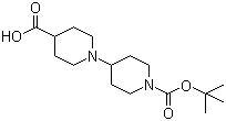 结构式 CAS# 201810-59-5, 1'-(叔丁氧羰基)-1,4'-联哌啶-4-羧酸