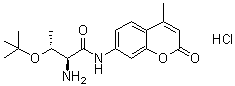 (2S,3R)-2-Amino-3-(1,1-dimethylethoxy)-N-(4-methyl-2-oxo-2H-1-benzopyran-7-yl)butanamide monohydrochloride molecular structure (CAS 201860-40-4)