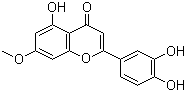 结构式 CAS# 20243-59-8, 羟基芫花素; 5,3',4'-三羟基-7-甲氧基黄酮