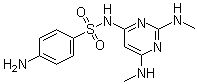 结构式 CAS# 202466-68-0, Ro 04-6790; 4-氨基-N-[2,6-双(甲基氨基)-4-嘧啶基]苯磺酰胺