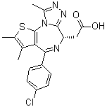 结构式 CAS# 202592-23-2, 2-[(6S,Z)-4-(4-氯苯基)-2,3,9-三甲基-6H-噻吩并[3,2-f][1,2,4]三唑并[4,3-a][1,4]二氮杂卓-6-基]乙酸