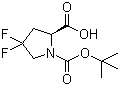 结构式 CAS# 203866-15-3, N-Boc-4,4-二氟-L-脯氨酸; (S)-1-叔丁氧羰基-4,4-二氟吡咯烷-2-甲酸