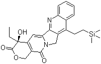 structure of CAS# 203923-89-1, Karenitecin;(4S)-4-Ethyl-4-hydroxy-11-(2-trimethylsilyl)ethyl)-1H-pyrano[3',4':6,7]indolizino[1,2-b]quinoline-3,14(4H,12H)-dione