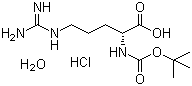 结构式 CAS# 204070-00-8, N-(叔丁氧羰基)-D-精氨酸盐酸盐单水合物