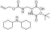 structure of CAS# 204197-26-2, N-Boc-N'-allyloxycarbonyl-D-2,3-diaminopropionic acid dicyclohexylammonium salt;N-[(1,1-Dimethylethoxy)carbonyl]-3-[[(2-propenyloxy)carbonyl]amino]-D-alanine dicyclohexylamine salt