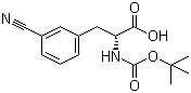 structure of CAS# 205445-56-3, Boc-D-3-cyanophenylalanine;(R)-2-(tert-butoxycarbonylamino)-3-(3-cyanophenyl)propanoic acid
