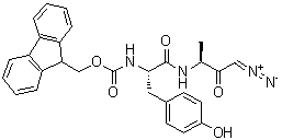 结构式 CAS# 205763-22-0, [(1S)-2-[[(1S)-3-重氮基-1-甲基-2-氧代丙基]氨基]-1-[(4-羟基苯基)甲基]-2-氧代乙基]氨基甲酸芴甲基酯