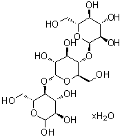 structure of CAS# 207511-08-8, D-Maltotriose hydrate;O-alpha-D-glucopyranosyl-(1→4)-O-alpha-D-glucopyranosyl-(1→4)-D-Glucose hydrate