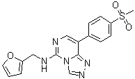structure of CAS# 2083627-02-3, N-(2-Furanylmethyl)-8-[4-(methylsulfonyl)phenyl]-1,2,4-triazolo[4,3-c]pyrimidin-5-amine