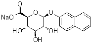 structure of CAS# 20838-64-6, Sodium 2-naphthyl-beta-D-glucopyranosiduronate;2-Naphthyl beta-D-glucopyranosiduronic acid monosodium salt