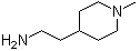 structure of CAS# 20845-38-9, 1-Methyl-4-piperidineethanamine;2-(1-Methylpiperidin-4-yl)ethanamine; 4-(2-Aminoethyl)-1-methylpiperidine; 4-(Aminoethyl)-1-methylpiperidine