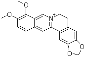 structure of CAS# 2086-83-1, Berberine;5,6-Dihydro-9,10-dimethoxybenzo[g]-1,3-benzodioxolo[5,6-a]quinolizinium