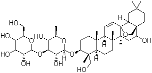 structure of CAS# 20874-52-6, Saikosaponin D;(3b,4a,16a)-13,28-Epoxy-16,23-dihydroxyolean-11-en-3-yl 6-deoxy-3-O-beta-D-glucopyranosyl beta-D-galactopyranoside