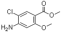 structure of CAS# 20896-27-9, 4-Amino-5-chloro-2-methoxybenzoic acid methyl ester;Methyl 2-methoxy-4-amino-5-chlorobenzoate; Methyl 4-amino-5-chloro-2-methoxybenzoate; Methyl 4-amino-5-chloro-o-anisate