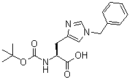 structure of CAS# 20898-44-6, N-tert-Butoxycarbonyl-1-phenylmethyl-L-histidine;NSC 164043; Nalpha-tert-Butoxycarbonyl-Nim-benzyl-L-histidine; tert-Butoxycarbonyl-Nim-benzyl-L-histidine