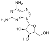2-氨基腺嘌呤核苷分子结构 (CAS 2096-10-8)