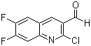 structure of CAS# 209909-13-7, 2-Chloro-6,7-difluoro-3-quinolinecarboxaldehyde