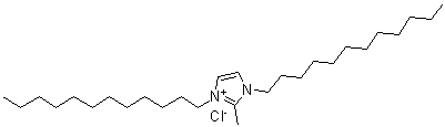 structure of CAS# 21054-71-7, 1,3-Dilauryl-2-methylimidazolium chloride;1,3-Didodecyl-2-methylimidazolium chloride
