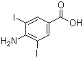 结构式 CAS# 2122-61-4, 4-氨基-3,5-二碘苯甲酸