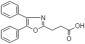 structure of CAS# 21256-18-8, Oxaprozin;4,5-Diphenyl-2-oxazolepropanoic acid; 3-(4,5-Diphenyl-1,3-oxazol-2-yl)propanoic acid