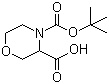 结构式 CAS# 212650-43-6, N-叔丁氧羰基吗啉-3-羧酸