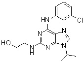 structure of CAS# 212779-48-1, 2-[[6-[(3-Chlorophenyl)amino]-9-(1-methylethyl)-9H-purin-2-yl]amino]ethanol;NG 52