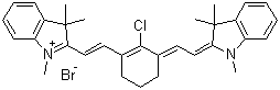 2-[2-[2-Chloro-3-[2-(1,3-dihydro-1,3,3-trimethyl-2H-indol-2-ylidene)ethylidene]-1-cyclohexen-1-yl]ethenyl]-1,3,3-trimethyl-3H-indolium bromide molecular structure (CAS 212964-63-1)